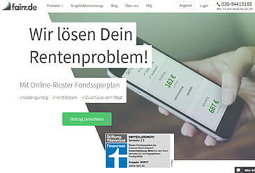 Homepage von fairr.de