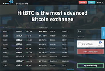 Die Homepage von hitbtc.com