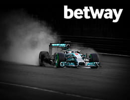 Das Logo von Betway und eine Szene aus einem Formel 1 Rennen.