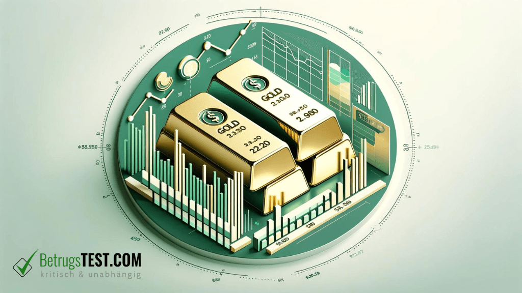 Goldbarren inmitten von Trading-Kursen - Erstellt mit AI durch Betrugstest Prompt.