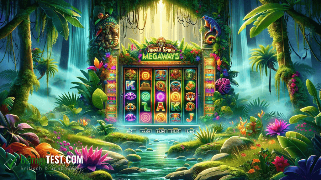 Der Online Slot Jungle Spirit Megaways - Erstellt mit AI durch Betrugstest Prompt.