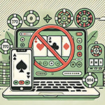 Laptop und Handy mit Casinos auf den Bildschirmen - Erstellt mit AI durch Betrugstest Prompt.