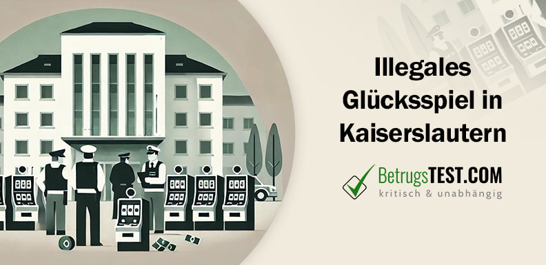 Minimalistische Illustration von Polizeibeamten und Finanzbehörden bei einer Razzia in Kaiserslautern - Erstellt mit AI durch Betrugstest Prompt.