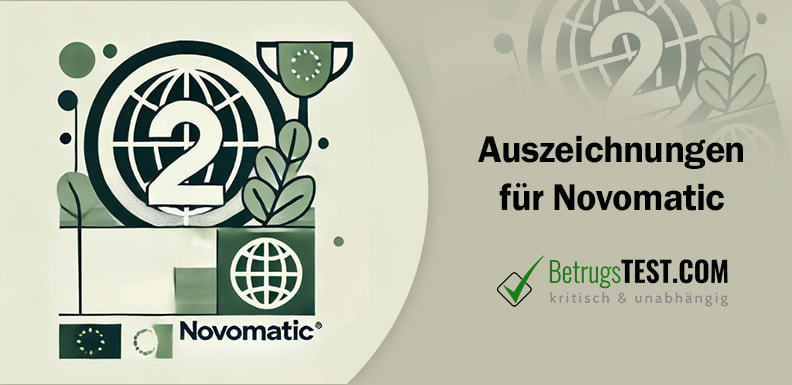 Auszeichnungen für das Unternehmen Novomatic - Erstellt mit AI durch Betrugstest Prompt.