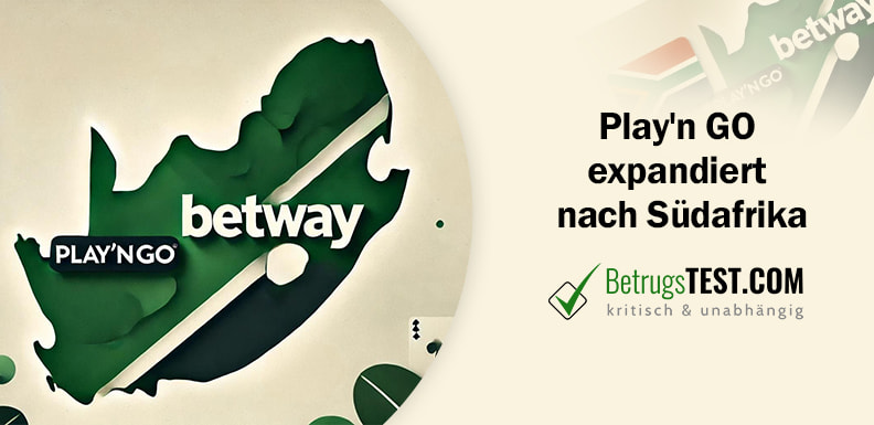 Minimalistische Illustration einer Partnerschaft zwischen Play'n GO und Betway für den südafrikanischen Markt - Erstellt mit AI durch Betrugstest Prompt.