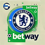 Symbolische Darstellung der Vereinigung von Betway und FC Chelsea - Erstellt mit AI durch Betrugstest Prompt.