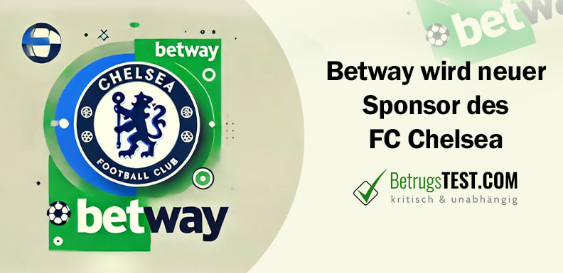 Symbolische Darstellung der Vereinigung von Betway und FC Chelsea - Erstellt mit AI durch Betrugstest Prompt.