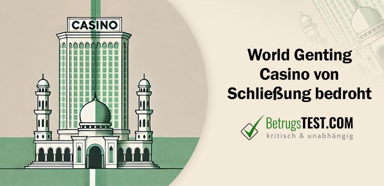 Casinogebäude hinter einem orientalisch anmutenden Bauwerk - Erstellt mit AI durch Betrugstest Prompt.