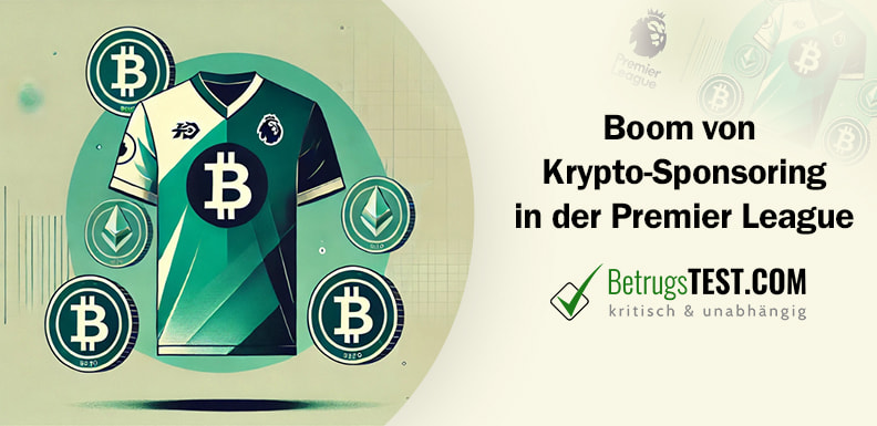 Minimalistisches Bild, das ein stilisiertes Fußballtrikot mit einem Krypto-Logo in der Mitte zeigt, das für Sponsoring steht. - Erstellt mit AI durch Betrugstest Prompt.