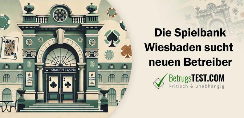 Casino Gebäude mit Glücksspielsymbolen drum herum - Erstellt mit AI durch Betrugstest Prompt.